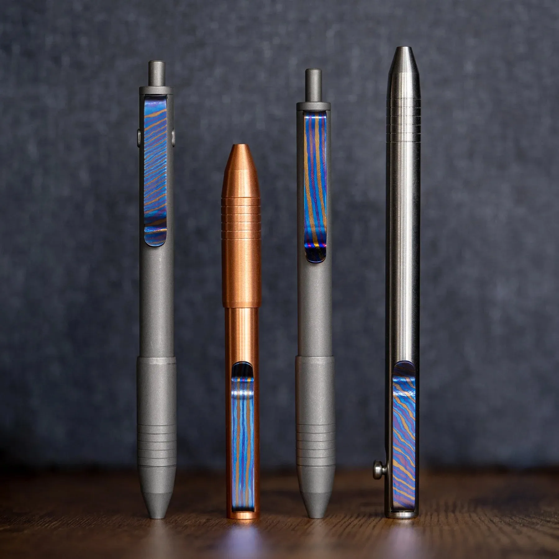 Titanium Damascus Pen Clip