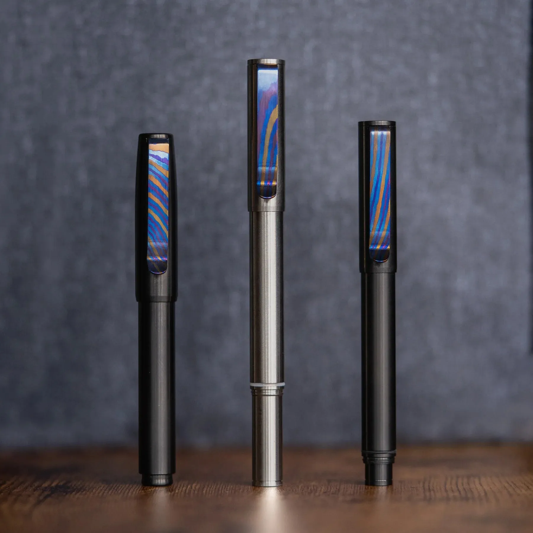 Titanium Damascus Pen Clip