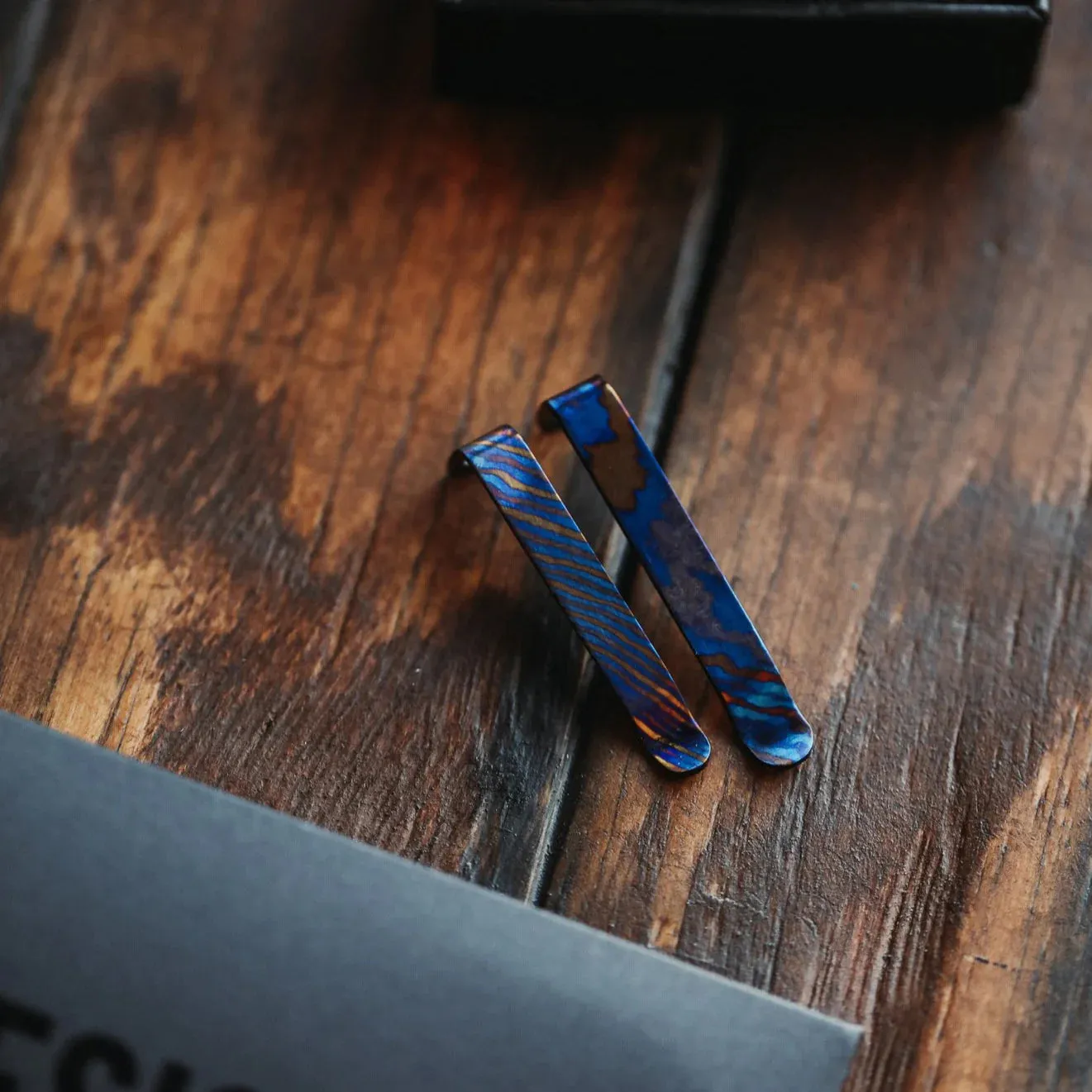 Titanium Damascus Pen Clip