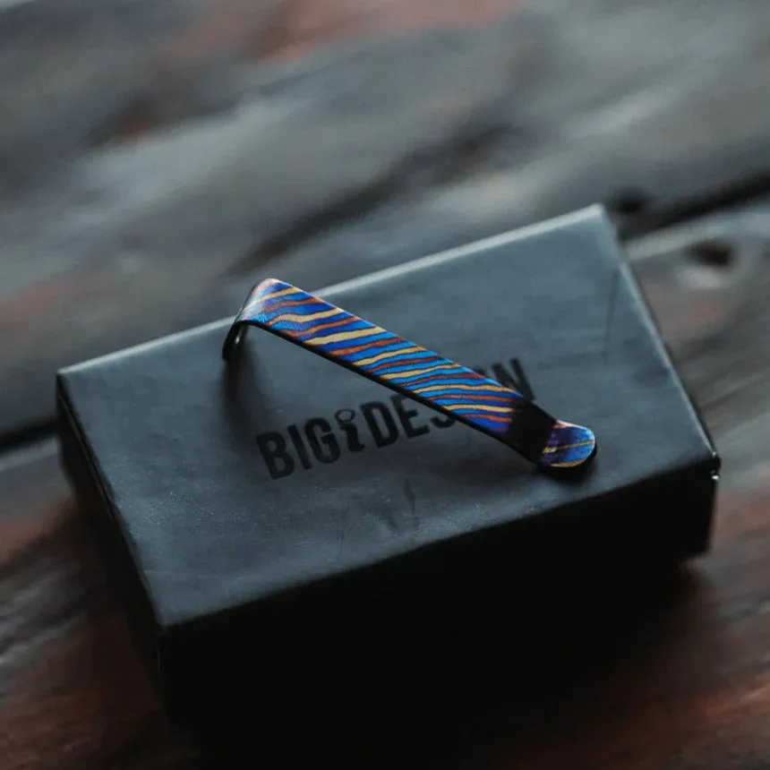 Titanium Damascus Pen Clip