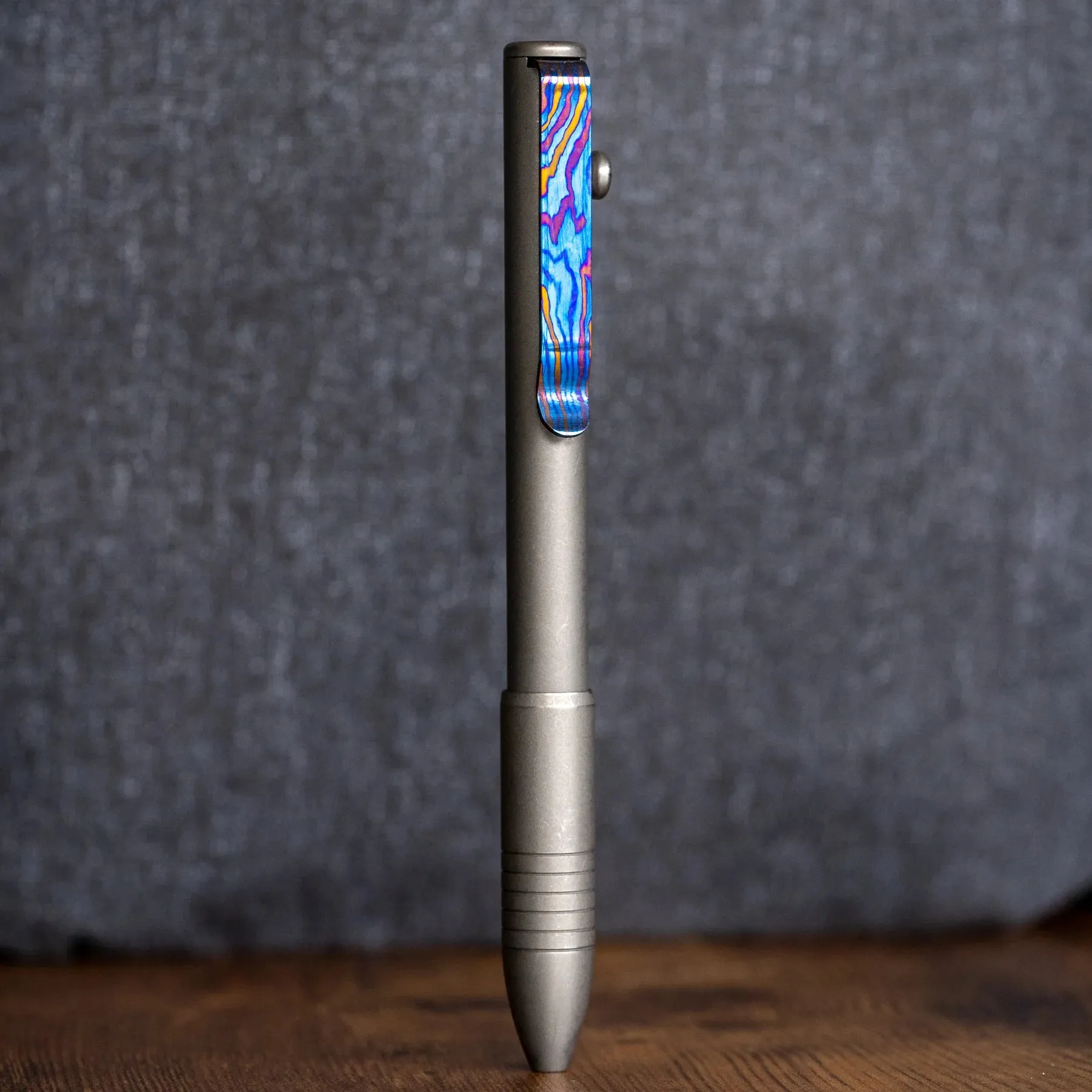 Titanium Damascus Pen Clip