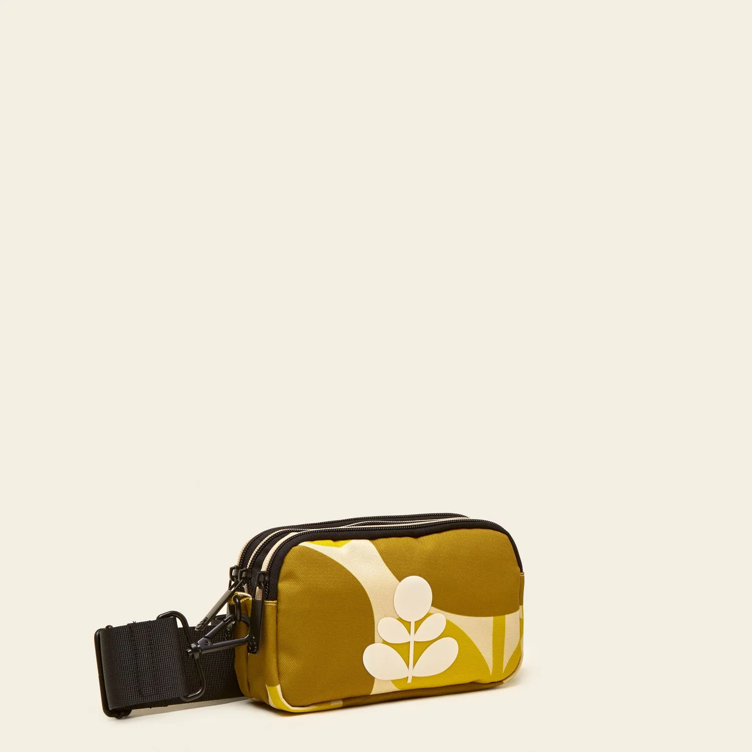 Tripod Triple Zip Pouch - Block Flower Sunshine