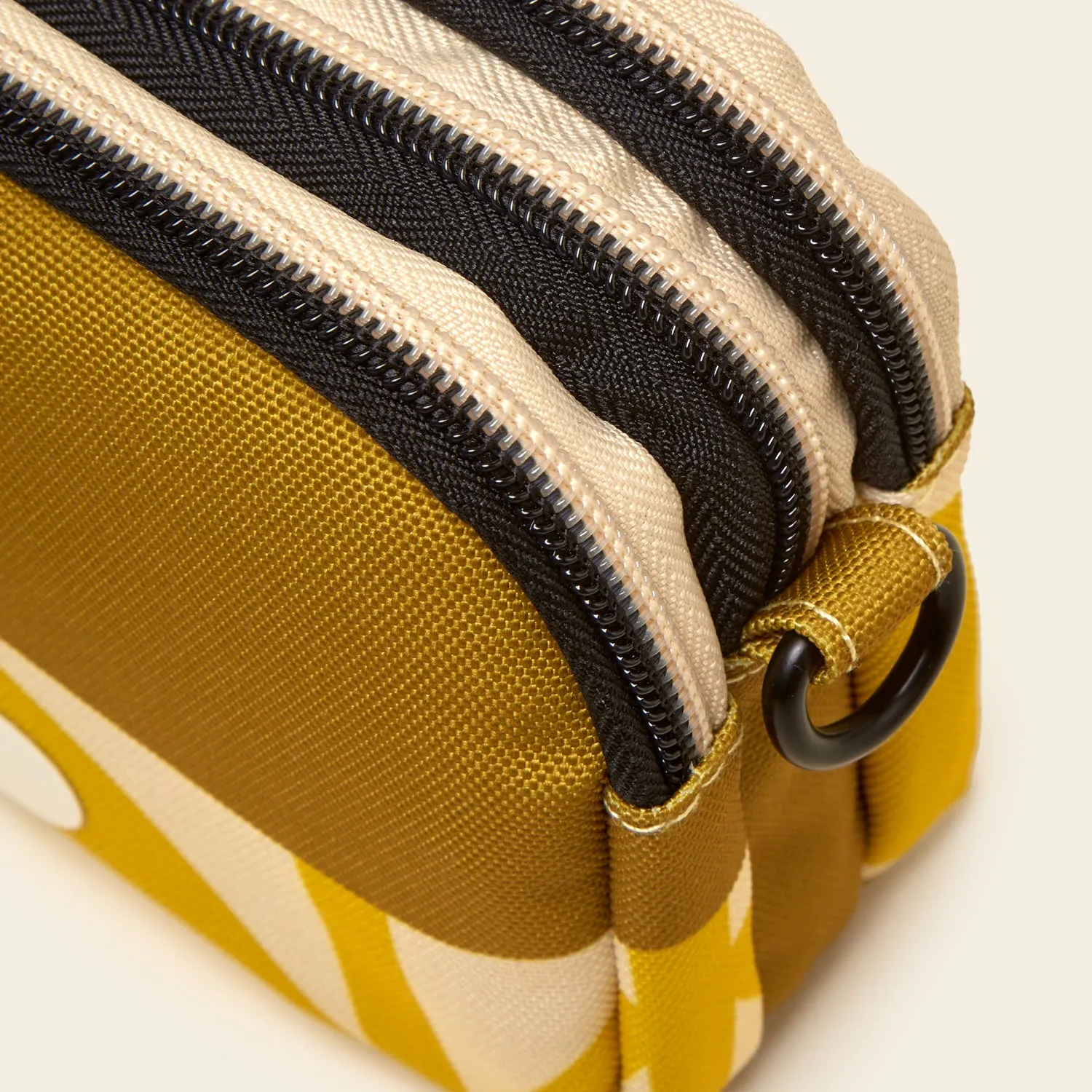 Tripod Triple Zip Pouch - Block Flower Sunshine