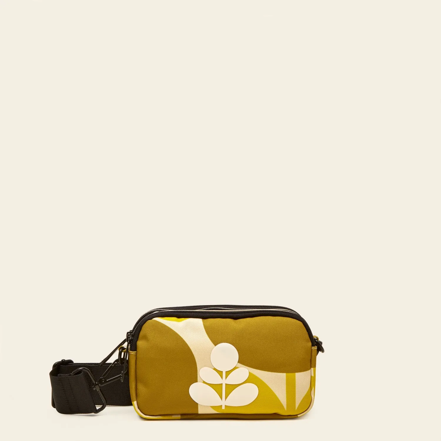 Tripod Triple Zip Pouch - Block Flower Sunshine